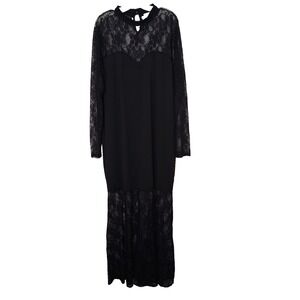 Vintage Black Lace Maxi Dress Size 3X Red Dot Boutique‎ Witchy Whimsigoth